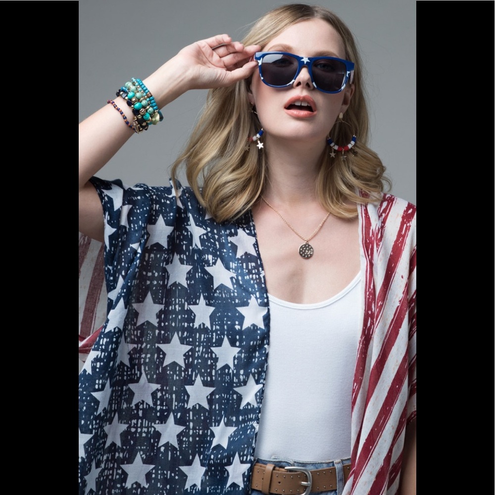 American Flag Red/White/Blue Kimono - Picture 17 of 17